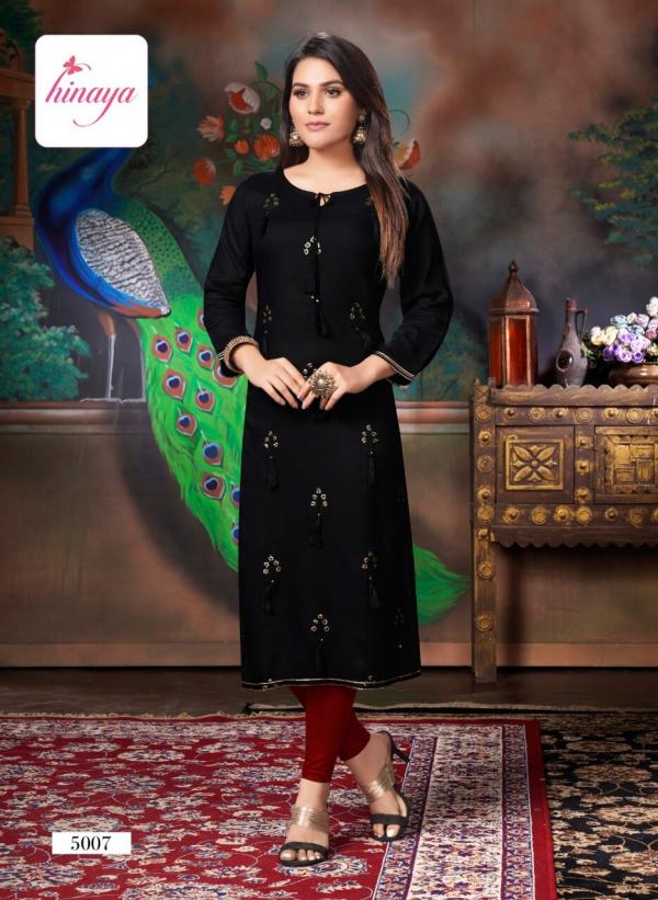 Hinaya Kareena 5 Rayon Fancy Wear Embroidery Kurti Collection